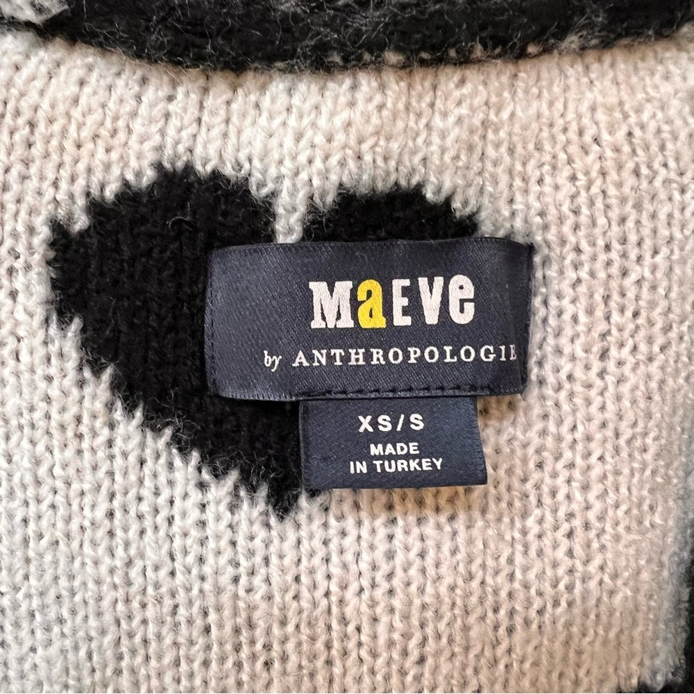 Maeve by Anthropologie Halley hearts grannie cardigan pockets very oversized S - Picture 8 of 13